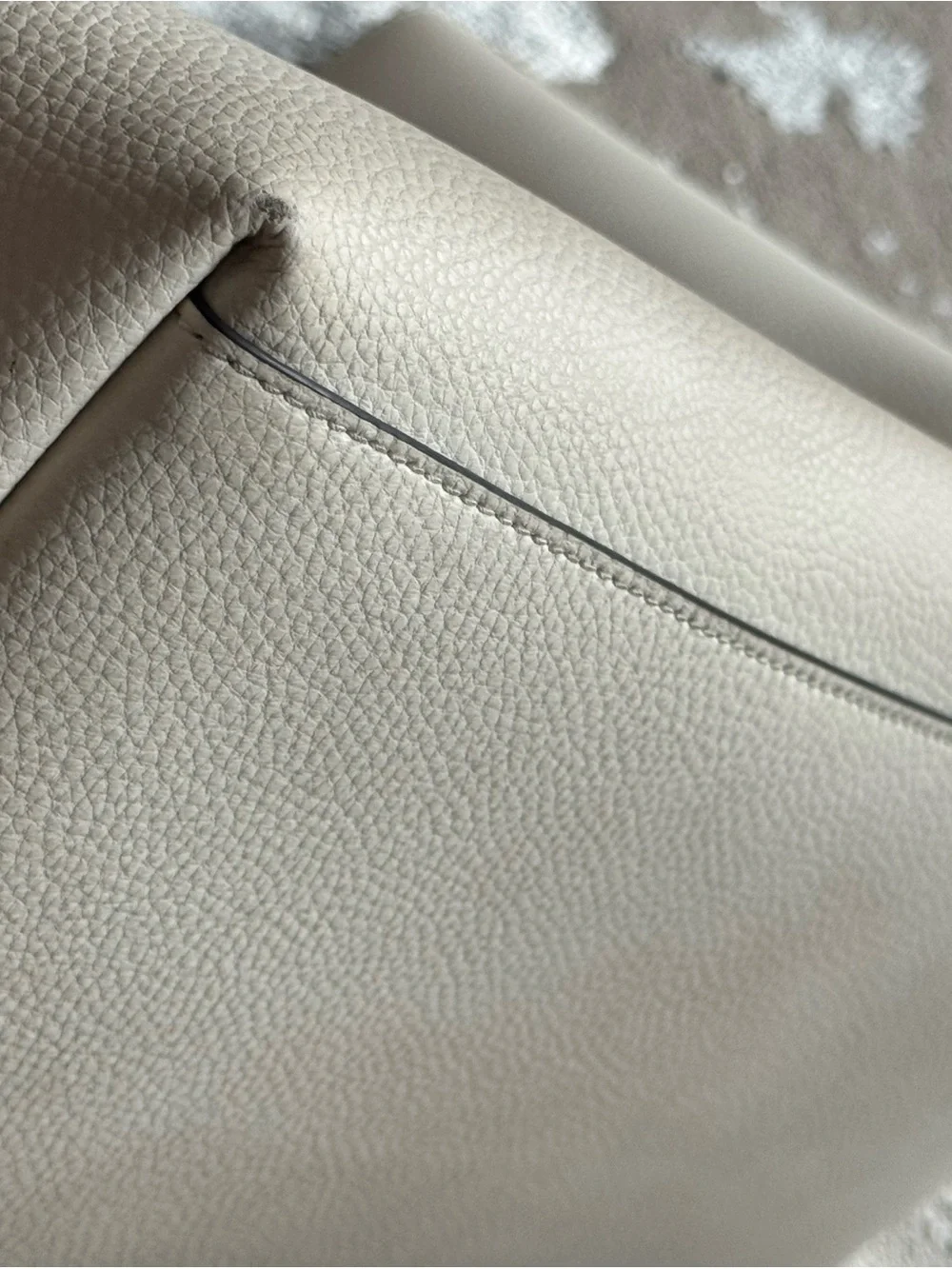 Coach City Cream Pebbled Leather Tote in Chalk